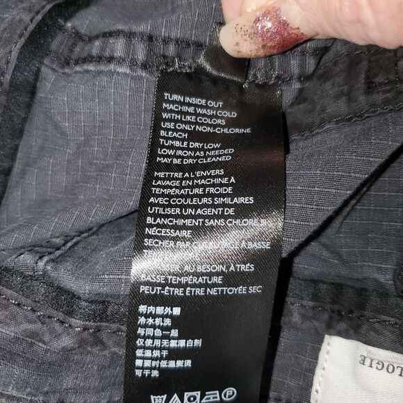 Anthropologie Jennie Ripstop High Rise Cargo Ankle Pant Washed Black Utility 28 - Picture 13 of 14